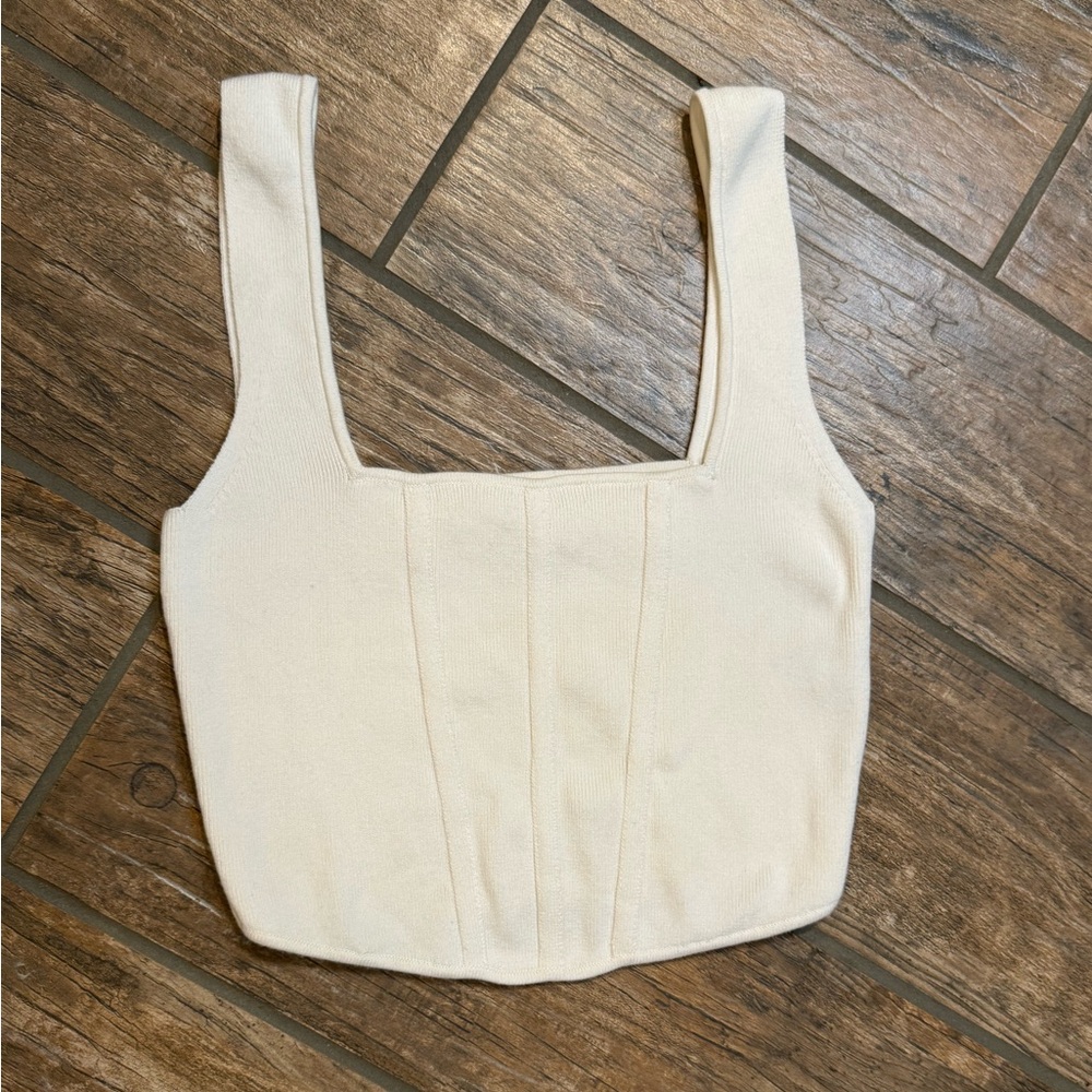 Cream Crop Top